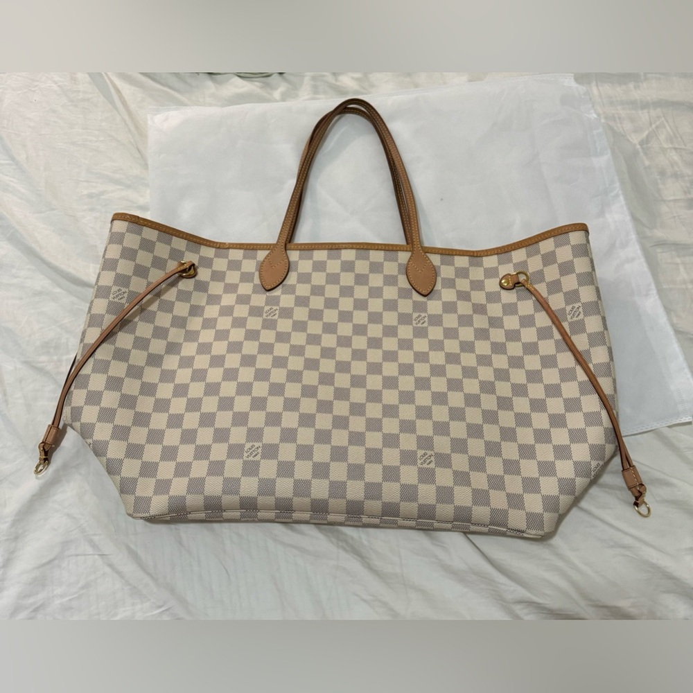 Louis Vuitton Authentic Damier Azure in Rose Ballerine Neverfull GM